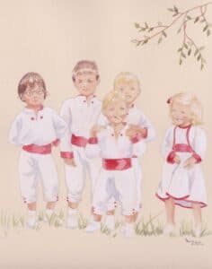 Cortège de mariage peint