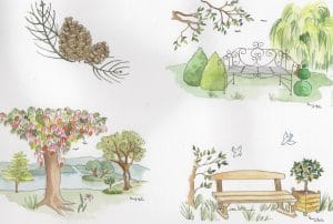 Menus de mariage thème "jardins"